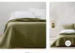 King Quilt+ 2 Shams Heavyweight Linen Blend Casaluna Moss Color. Fixed Price $250.00.