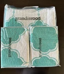 Grandin Road Queen Size Kismet Aqua & White Quilt With Standard Sz Shams Nip. Fixed Price $65.00.
