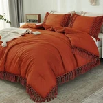 Burnt Orange Comforter Set Bohemianterra Cotta Fringe Lightweightfluffy Bedding. Fixed Price $57.99.