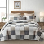 Y-plwomen Plaid Quilt King Size 100% Cotton Farmhouse With 2 Pil.... Fixed Price $141.56.