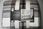New Brooks Brothers Gray /brown Tan Plaid Cotton Slub King Quilt Set Genuine. Fixed Price $129.99.