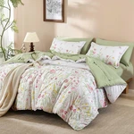 Yiran 7 Piece Full Comforter Set Floral Pink Green Botanical Bedding. Fixed Price $74.99.