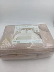 Calla Angel Evelyn Stitch Quilt Set King Chevron Cotton White Beige Bedding. Fixed Price $139.99.