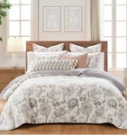 Levtex Home Ophelia Blush Reversible King Quilt & Pillowshams Set / Gray. Fixed Price $100.00.