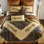 Donna Sharp Cabin Raising Pine Cone Quilted Collection Embroidered Country. Fixed Price $140.00.
