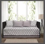 39"X75" 6PC Edward Trellis Daybed Cover Set Bedding Quilt Gray White Lush Cor. Fixed Price $65.00.