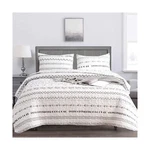 Durlengen White Quilt Set Queen Size 3PCS,BOHEMIAN Design With & Black .... Fixed Price $61.75.