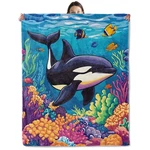 Wyxdwh Playful Killer Whale Blanket, Cozy Flannel Fun Orca Throw For .... Fixed Price $42.13.