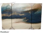 Ink+ivy Jla Rolling Waves Gel Coated Canvas-set Of Three. Fixed Price $40.50.