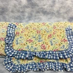 Laura Ashley Twin Duvet Cover Yellow Floral Blue Gingham Custom Made W/sham. Fixed Price $65.00.