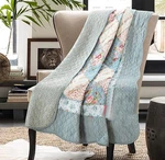 Cozyholy Original 100% Cotton Patchwork Quilt Full Queen Size Blue Floral Bed.... Fixed Price $74.85.