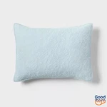 King Heirloom Floral Stitch Quilt Pillow Sham Light Blue - Threshold. Fixed Price $30.00.