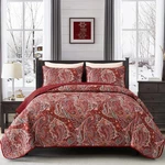 Djy Red Paisley Quilt Set California Boho Bedspread King,. Fixed Price $61.32.