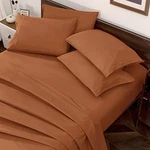 Horbaunal Caramel Pumpkin King Size Sheet Set - 6 Piece Luxury 1800 Thread Count. Fixed Price $34.63.