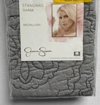 Jessica Simpson Medallion Gray 100% Cotton Quilted Standard Pillow Case Sham. Fixed Price $6.99.