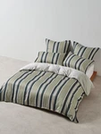 Linen House Nara Stripe Quilt Cover Set (bluestone) - Queen: 210CM X. Fixed Price $146.60.