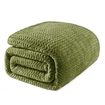 Exclusivo Mezcla Olive Green Fleece Queen Size Blanket For Bed, Super Soft Co.... Fixed Price $33.09.