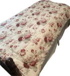 Waverly Norfolk Rose Twin Quilted Comforter Reversible General Store Stripe. Fixed Price $125.00.