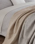 Sferra Veroli Queen Coverlet Blanket Khaki Cotton Textured Tile New. Fixed Price $326.90.