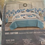 Priscilla 5PCS King Quilt Set 100% Cotton Blue Floral Pattern Bedroom QS125. Fixed Price $62.00.