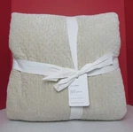 Pottery Barn Cross Stitch Velvet Quilt F/q, 92" X 88" Ivory Nwt. Fixed Price $199.95.