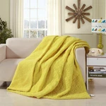 Dada Bedding Happy Sunny Yellow Bright Quilted Ultra Sonic Reversible Throw Blan. Fixed Price $35.99.