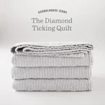 Schoolhouse Diamond Ticking Quilt Discontinued - Guc Smalls Stain. Fixed Price $100.00.