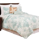 Ocean Treasures Blue Starfish Sand Dollar King Bed Quilt Set All Seasons Summ.... Fixed Price $105.30.