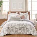 Levtex Home - Ophelia Quilt Set King And Two Shams Floral Taupe. Fixed Price $146.00.