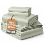 Lane Linen Egyptian Cotton Cal King Sheets 16". Fixed Price $179.99.
