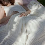 Cotton Waffle King Blanket Ivory 104X90/COOLING Bamboo Rayon. Fixed Price $99.13.