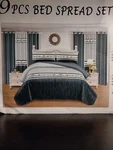 9 Pcs Bed Spread Set Home Fashion Bollft Cal King 100% Polyester. Fixed Price $70.00.