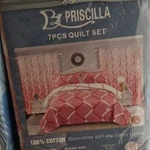 Priscilla 7PCS King Set 100% Cotton Multicolor Geometric Floral Quilted. Fixed Price $51.67.