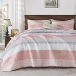 Andency Pink Quilt Cal KING(104X112INCH), 3 Pieces Striped Pil.... Fixed Price $59.46.