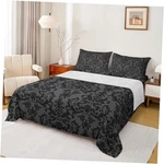 Adults Black Grey Damask Bedding Set Antique Victorian King Pattern 117. Fixed Price $57.50.