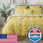 Fadfay Sunflower Duvet Cover Set Vintage Yellow Daisy Floral Bedding Shabby. Fixed Price $122.13.