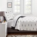 Full/queen Satin Quilt White/black - Room Essentials: Midweight Sateen Coverlet. Fixed Price $19.95.