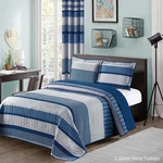All American Collection Blue And Gray Modern Plaid 3-PIECE Queen Bedspread. Fixed Price $67.23.