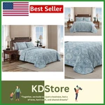 Turtle Cove Caribbean Blue Quilt Set For Queens - Soft & Lightweight Bedding. Fixed Price $134.99.