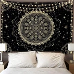 Black Golden Mandala Tapestry Astrology Space Wall Hanging Tapestries. Fixed Price $16.99.