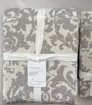 Pottery Barn Jacquard Medallion King Duvet Set & 3 Shams Gray New 4PC. Fixed Price $499.00.
