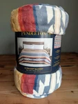 Pendleton Soft Plush Blanket Saltillo Stripe Queen 98" X 92" Colorful Print Nwt. Fixed Price $123.19.