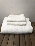 Simply Shabby Chic Matelasse Quilt Set 100% Cotton Queen White Scalloped 86X92". Fixed Price $155.00.