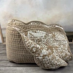 Pottery Barn Velvet Scallop Edge Reversible Quilt King/cal. Bronze Flaws. Fixed Price $145.95.