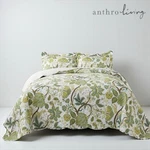 New Anthro Green Floral 100% Cotton Boho Quilt Bedding Bedspread Duvet Sham Set. Fixed Price $171.00.