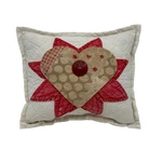 New Handmade Quilted Heart With Button Pillow Vintage Chenille Bedspread. Fixed Price $16.98.