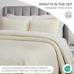 Superior Hibiscus 3PIECE King Bedspread Set White Bedroom New! Msrp $170. Fixed Price $129.99.