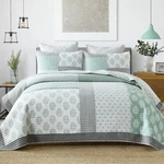 Finlonte Quilts Queen Size, 100% Cotton Comforter Set, Green Grey Farmh.... Fixed Price $141.56.