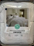 Martha Stewart White Goose Feather & Down King Comforter New. Fixed Price $89.00.