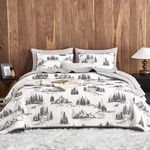 - Rustic Quilt Set, Cabin Forest Woodland Camping Theme With Lodge Mountain P.... Fixed Price $31.94.